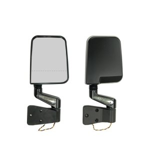Jeep Wrangler YJ Door Mirrors - Rugged Ridge - Dual Focus Glass w/ LED Signal - Black - `87-`02